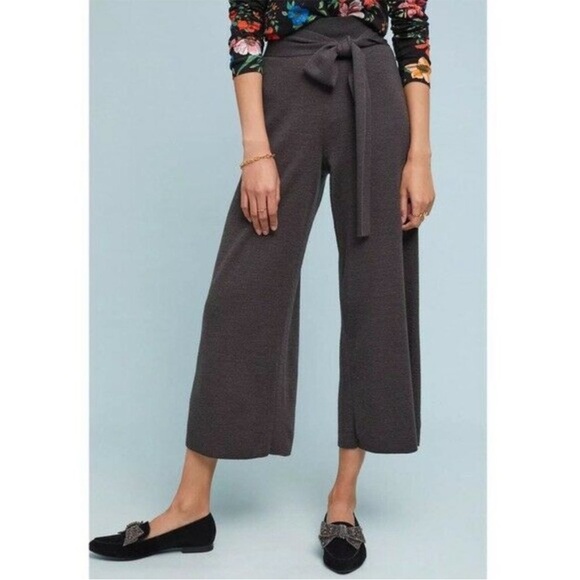 The Moth by Anthropologie Black Knit Wide-Leg Pants - Picture 2 of 7